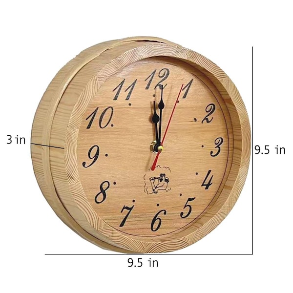Continuum 9.5 in. Sauna Spa Finnish Analog Clock in Pine Wood Natural Wood CO3309836 - main
